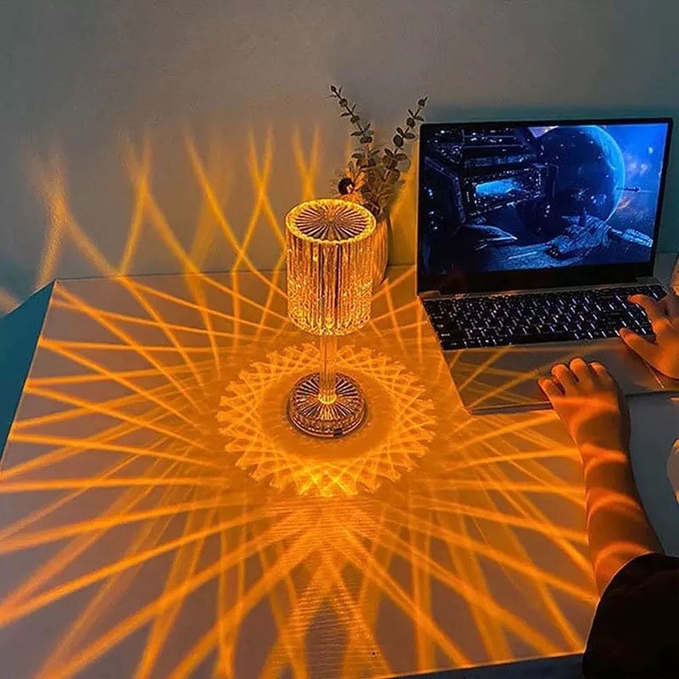 Luxury Crystal Wine Glass Lamp, Touch Control 16 Color Light Bedroom Romantic Atmosphere Lamp, Acrylic USB Rechargeable Night Light, LED Crystal Projection Table Light Luxury Crystal Wine Glass Lamp, Touch Control 16 Color Light Bedroom Romantic Atmosphere Lamp, Acrylic USB Rechargeable Night Light, LED Crystal Projection Table Light